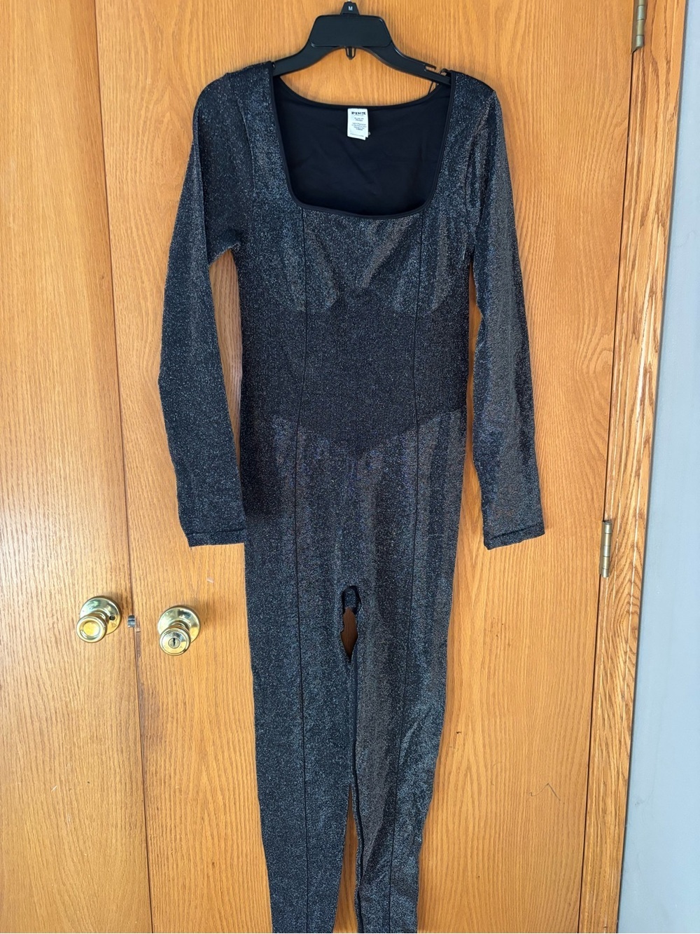 PINK Victoria's Secret Black Sparkle Long-Sleeve Jumpsuit - Picture 3 of 10